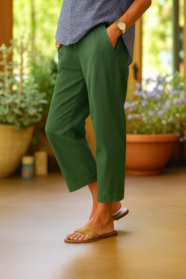 Julienne | Leichte Sommerhose für Damen mit geradem Bein und mittlerem Bund