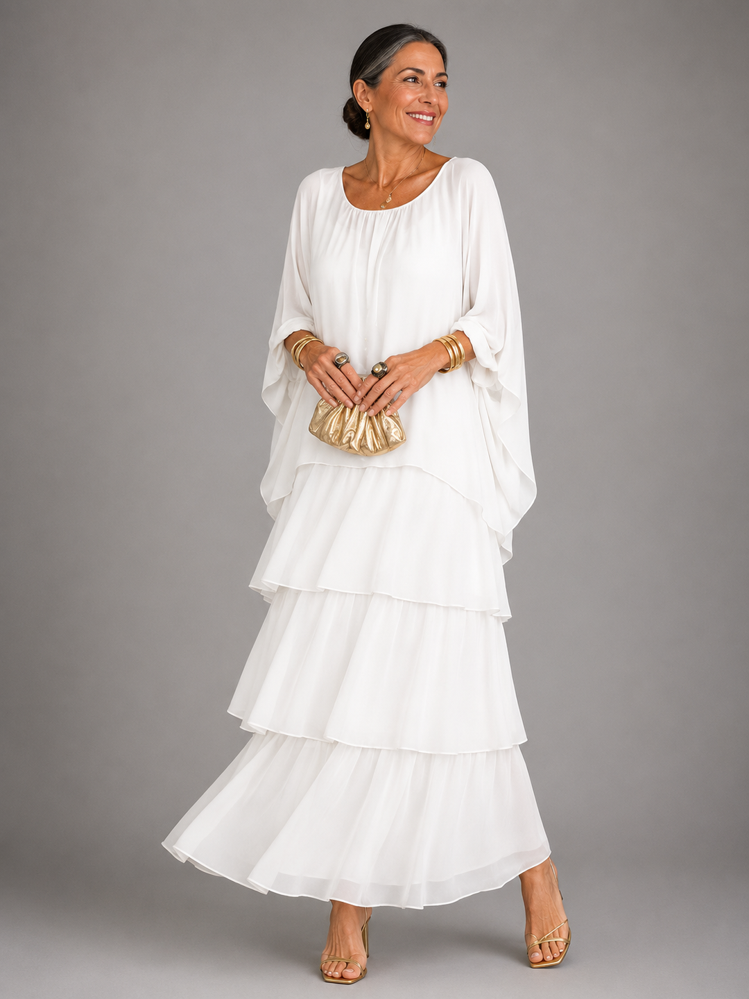 Nele | Damen Maxikleid mit Rundhalsausschnitt und Taschen