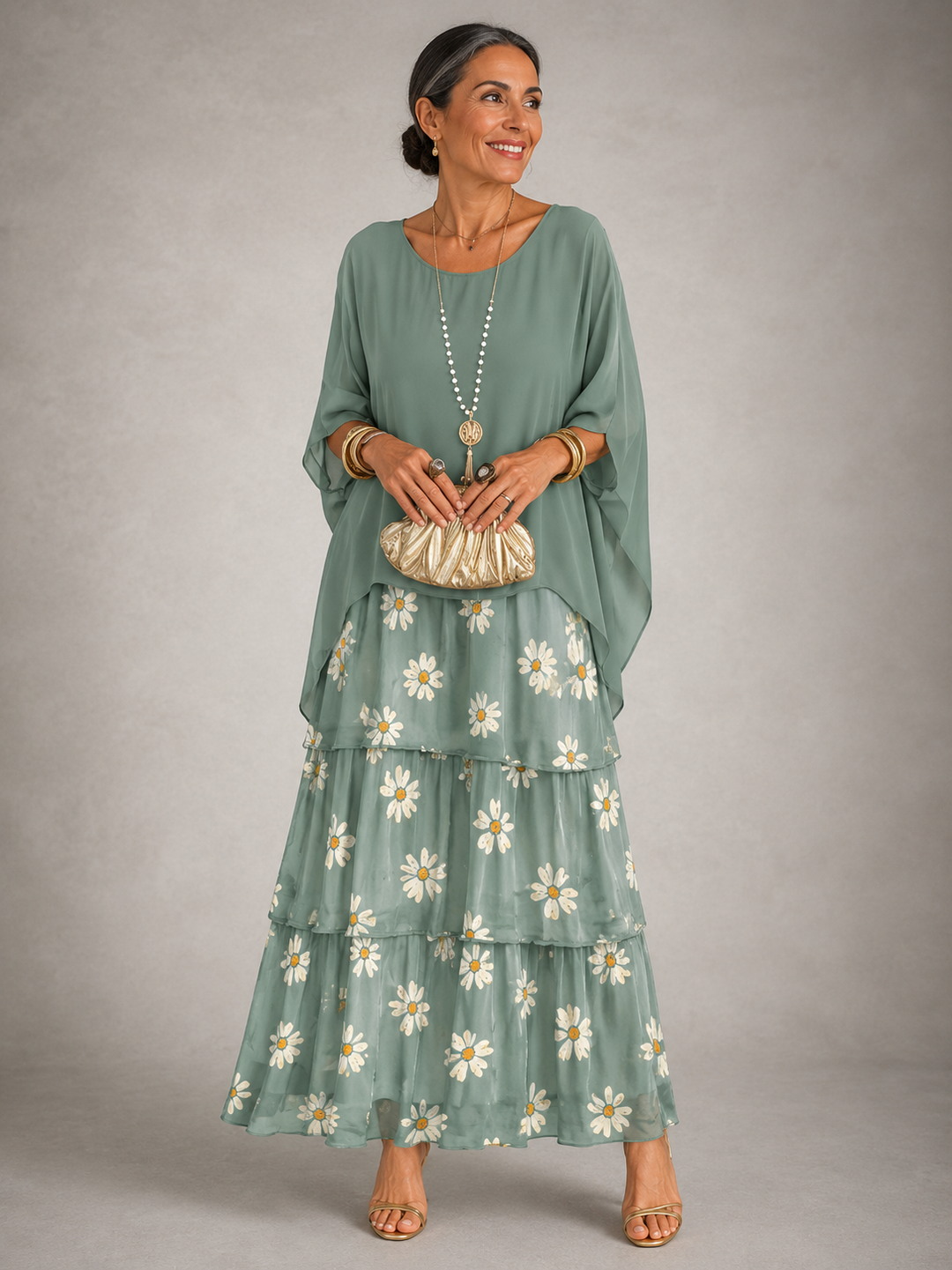 Nele | Damen Maxikleid mit Rundhalsausschnitt und Taschen