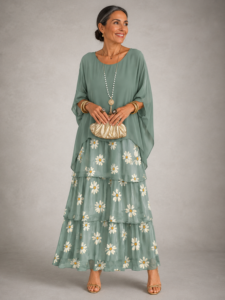Nele | Damen Maxikleid mit Rundhalsausschnitt und Taschen