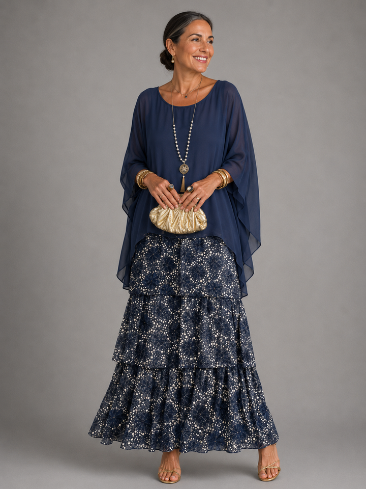 Nele | Damen Maxikleid mit Rundhalsausschnitt und Taschen