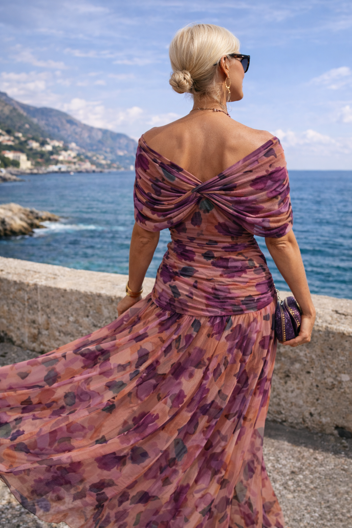 Elegantes Maxikleid für Feste für Damen mit V-Ausschnitt