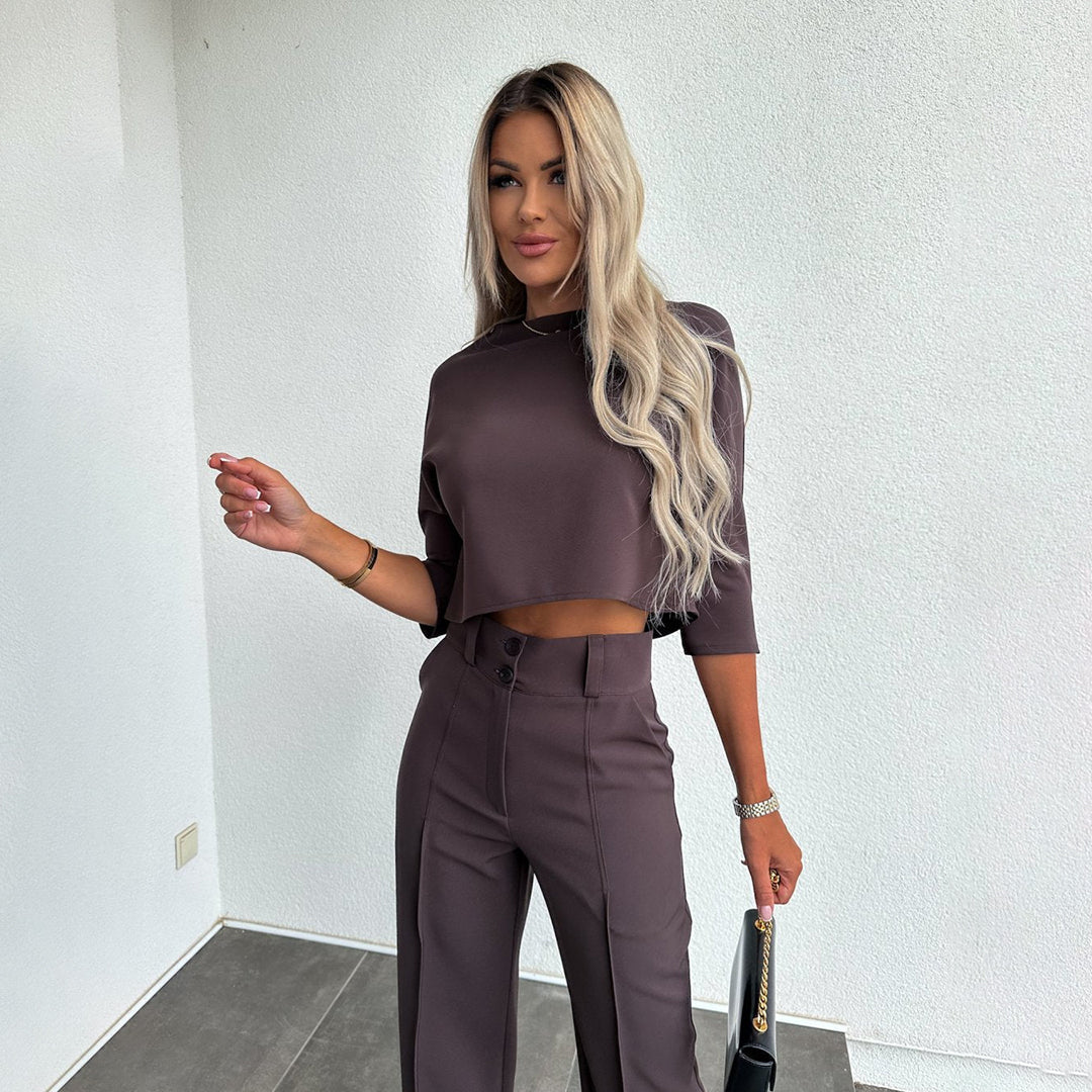 Chloe | Elegantes Zweiteiliges Set für Damen mit Rundhalsausschnitt