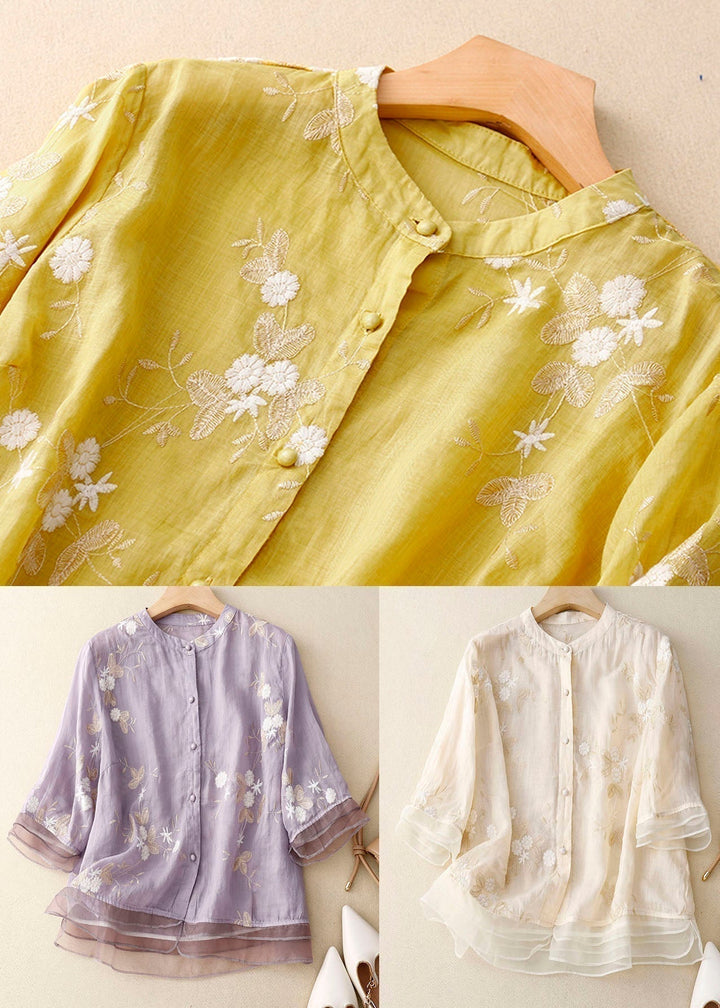 Kourtney | Schicke Bluse mit gestickten Akzenten und Blumenmuster