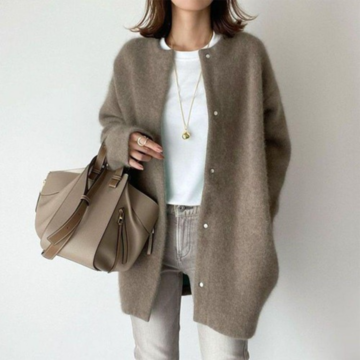 Noemi | Elegante und Lässige Strickjacke für Damen mit Rundhalsausschnitt
