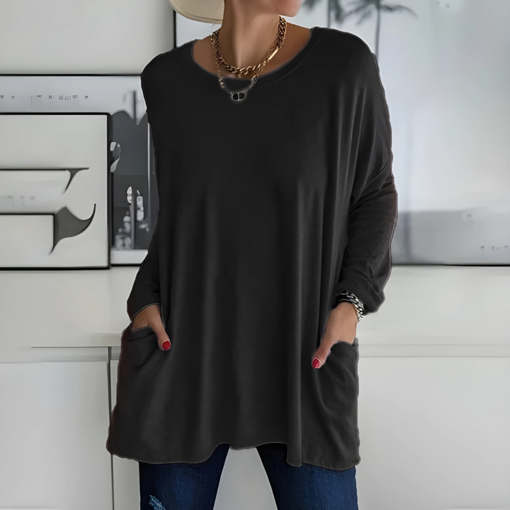 Aelira | Lässiges Langarmshirt für Damen mit Rundhalsausschnitt und langen Ärmeln