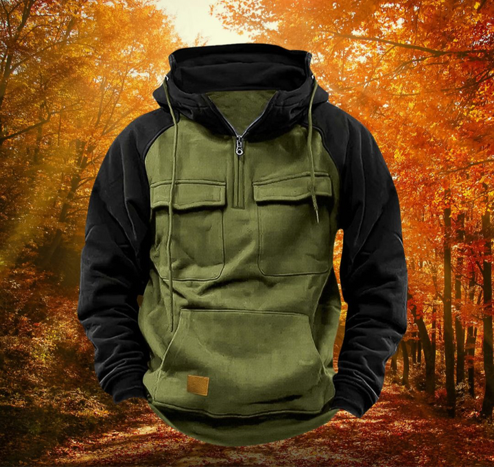 Markus | Multifunktionaler Winter Hoodie für Herren mit Batik-Optik und Kapuze