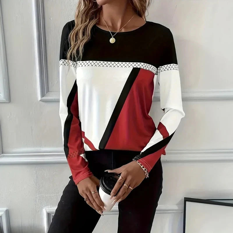 Tine | Stilvolles Langarmshirt für Damen mit Rundhalsausschnitt und langen Ärmeln