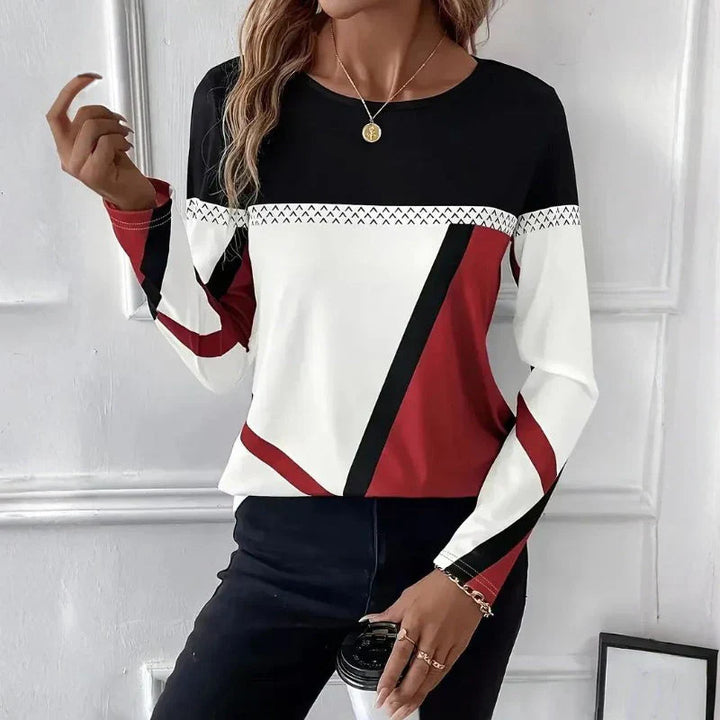 Tine | Stilvolles Langarmshirt für Damen mit Rundhalsausschnitt und langen Ärmeln