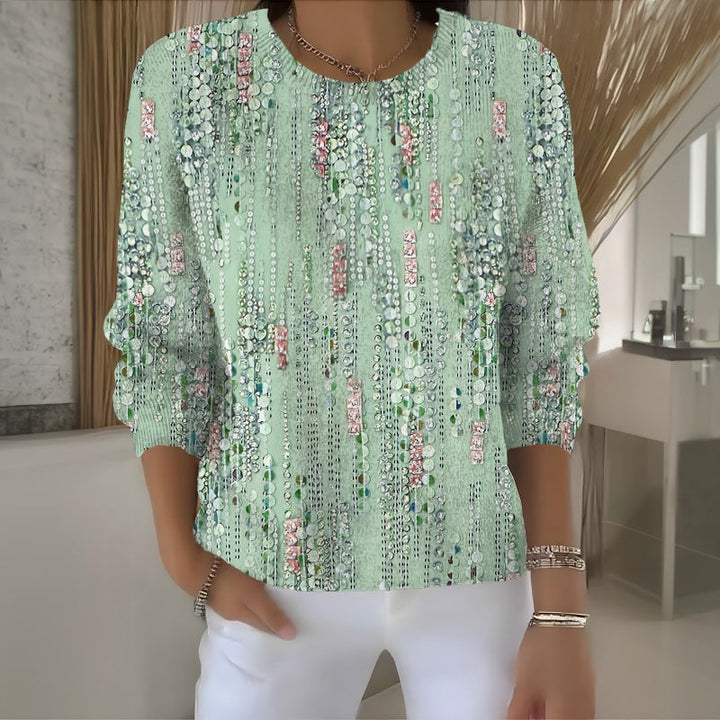Retro-Stil Freizeit T-Shirt für Damen mit Rundhalsausschnitt und kurzen Ärmeln