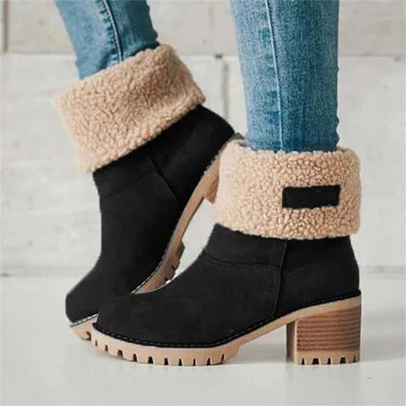 Rosaria | Weich Gefütterte Warme Stiefel für Damen mit niedrigem Absatz