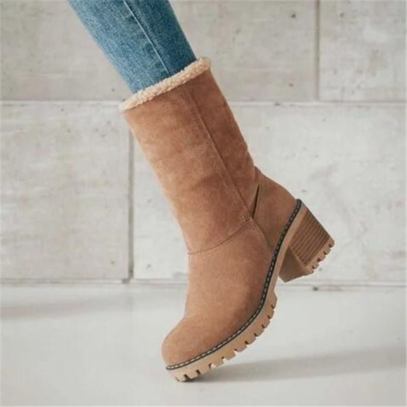 Rosaria | Weich Gefütterte Warme Stiefel für Damen mit niedrigem Absatz