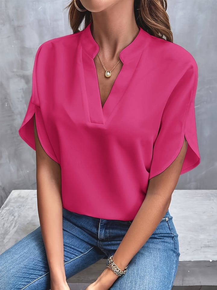 Mina | Elegante Bluse für Damen mit V-Ausschnitt und kurzen Ärmeln