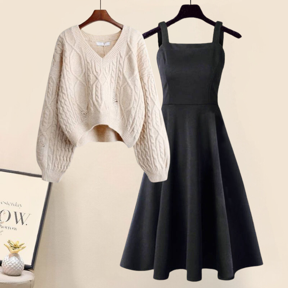 LIANE | Eleganter Strickpullover für Damen mit Fischschwanzrock