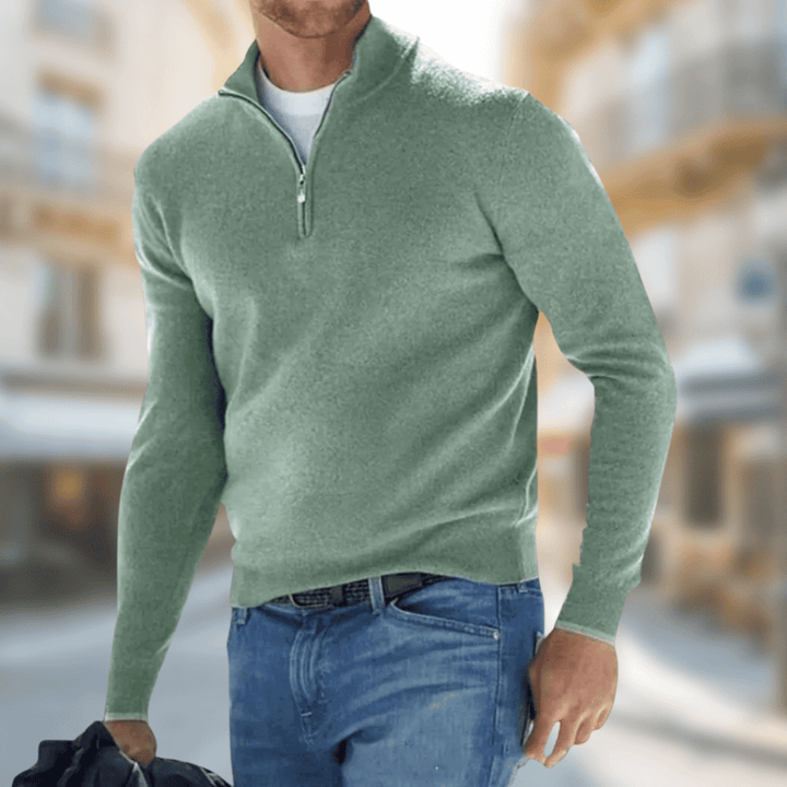 Luca | Eleganter Pullover für Herren mit Stehkragen und langen Ärmeln