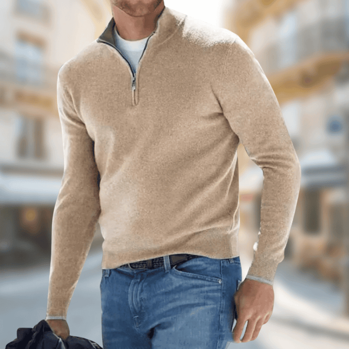 Luca | Eleganter Pullover für Herren mit Stehkragen und langen Ärmeln