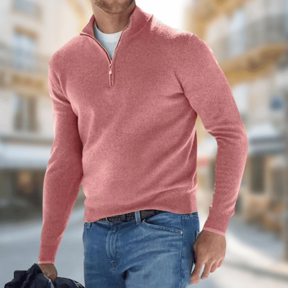 Luca | Eleganter Pullover für Herren mit Stehkragen und langen Ärmeln