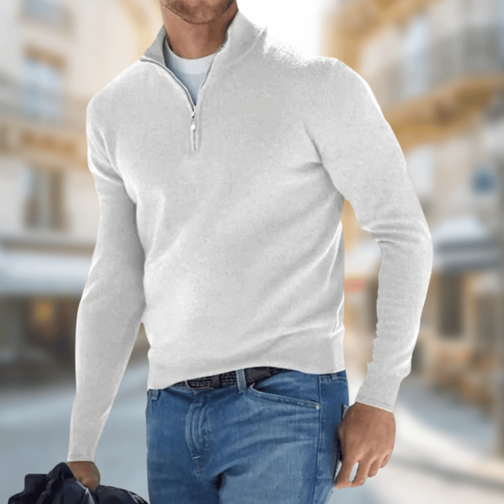 Luca | Eleganter Pullover für Herren mit Stehkragen und langen Ärmeln