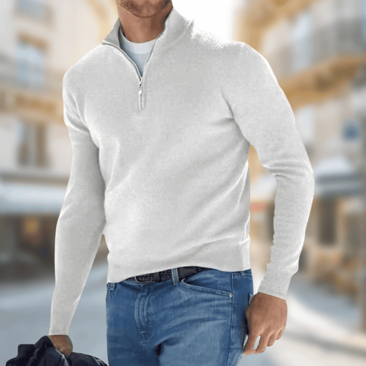 Luca | Eleganter Pullover für Herren mit Stehkragen und langen Ärmeln