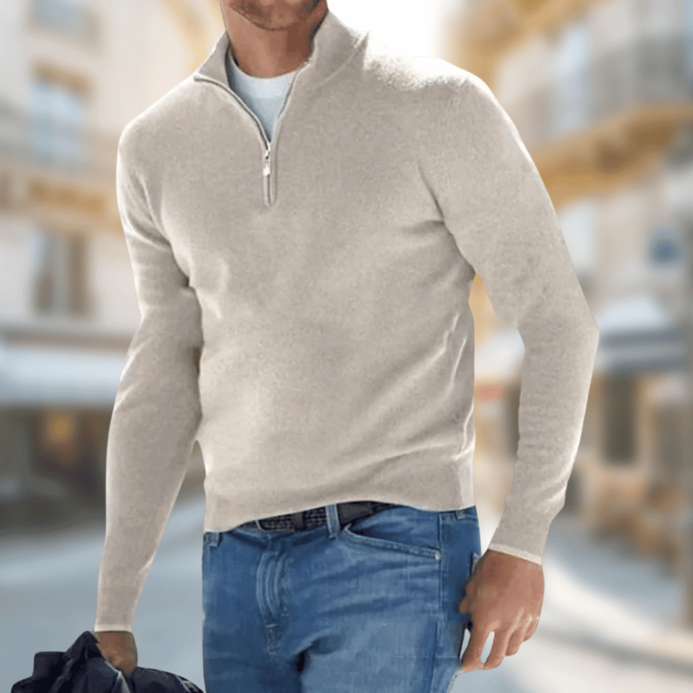Luca | Eleganter Pullover für Herren mit Stehkragen und langen Ärmeln