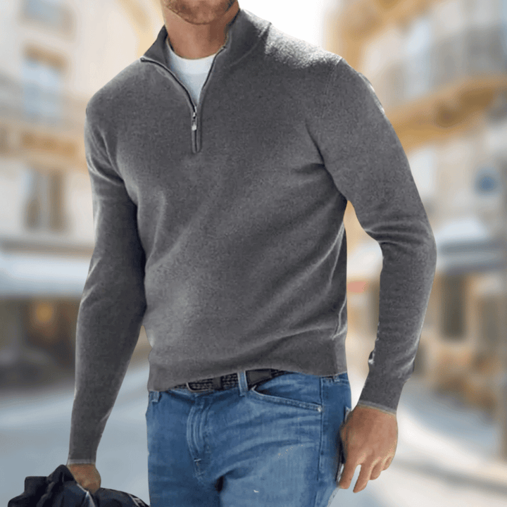 Luca | Eleganter Pullover für Herren mit Stehkragen und langen Ärmeln