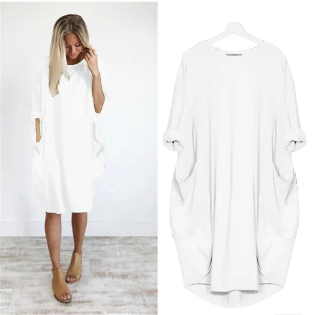 Amanda | Bequemes Bauchbedeckendes Kleid mit langen Ärmeln