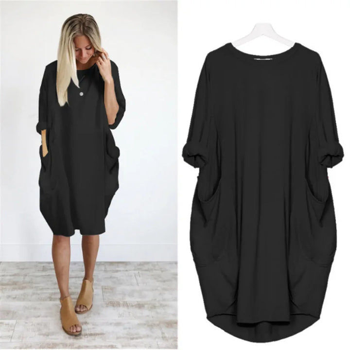 Amanda | Bequemes Bauchbedeckendes Kleid mit langen Ärmeln