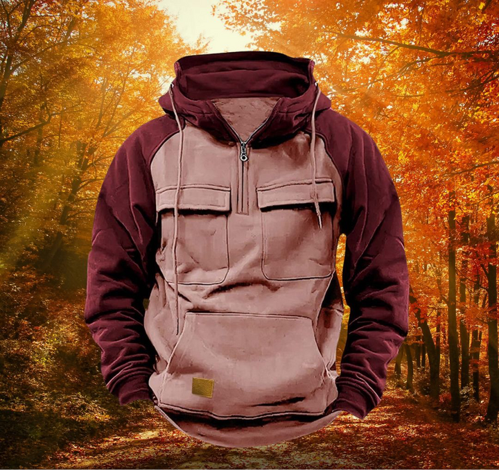 Markus | Multifunktionaler Winter Hoodie für Herren mit Batik-Optik und Kapuze