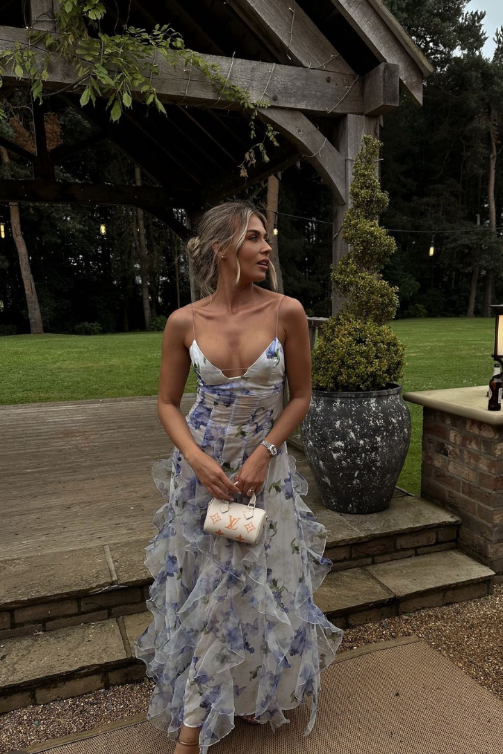 Gloria | Floral Cut-Out Split Strand Maxi Kleid für Damen