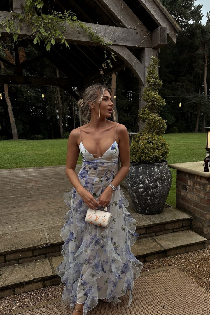 Gloria | Floral Cut-Out Split Strand Maxi Kleid für Damen