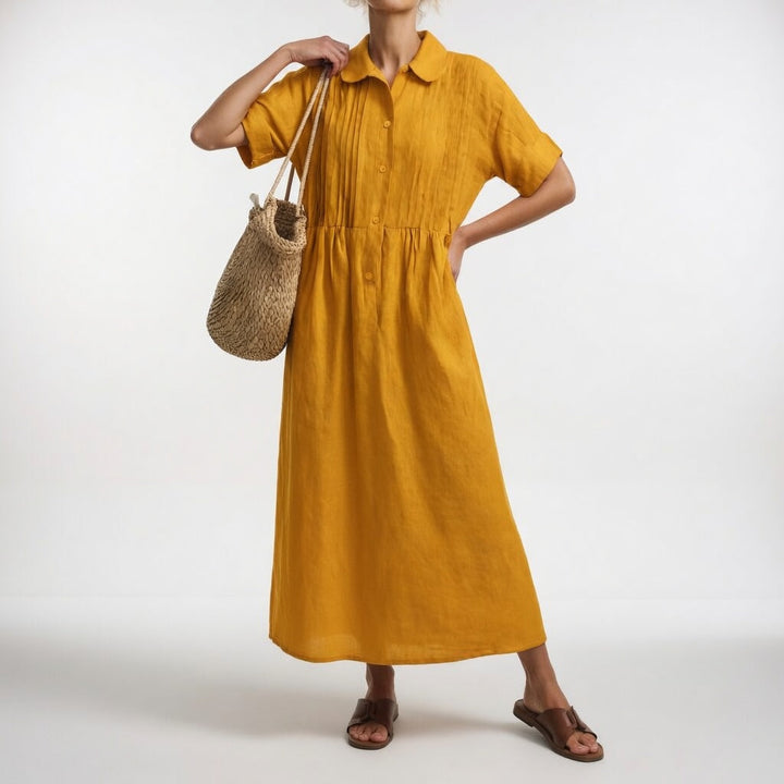 Lindie | Müheloses Sommerhemdkleid für Damen mit kurzen Ärmeln und langen Ärmeln