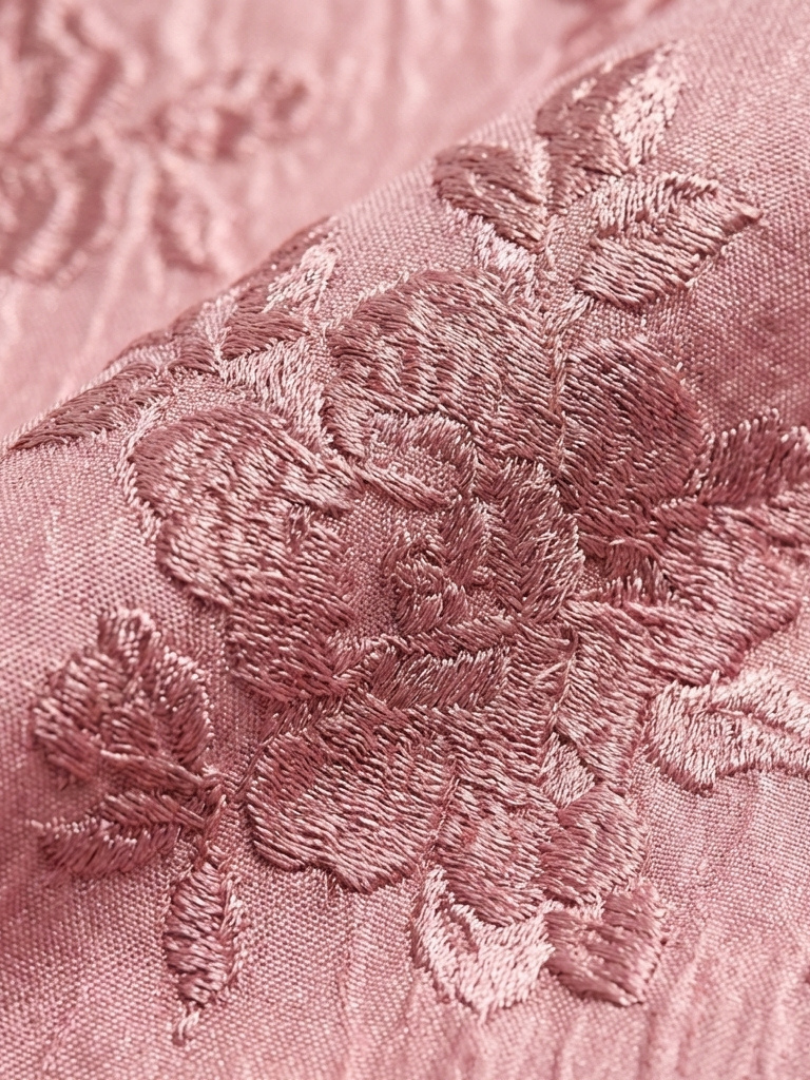 Xanthea | Kurzärmeliges, tailliertes, blumenstrukturiertes Maxikleid für Damen