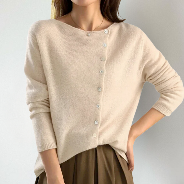 Kate | Schicker asymmetrischer Knopf-Cardigan für Damen