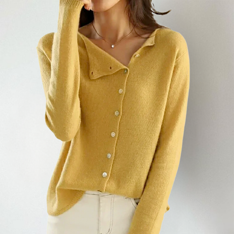 Kate | Schicker asymmetrischer Knopf-Cardigan für Damen