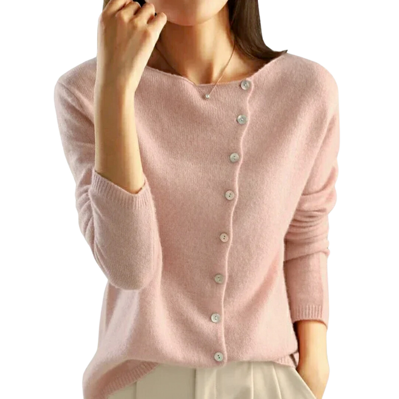 Kate | Schicker asymmetrischer Knopf-Cardigan für Damen