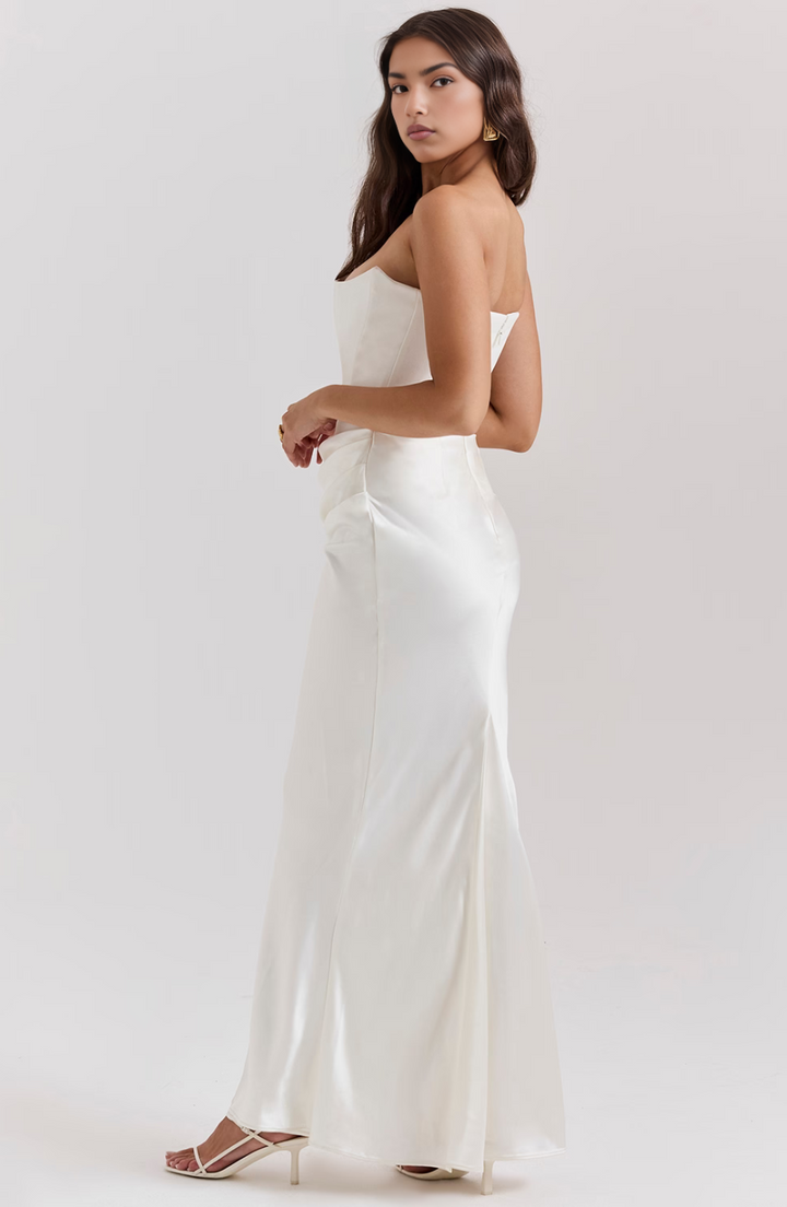 Hera | Elegantes Retro-Einfarbiges Trägerloses Partykleid für Damen