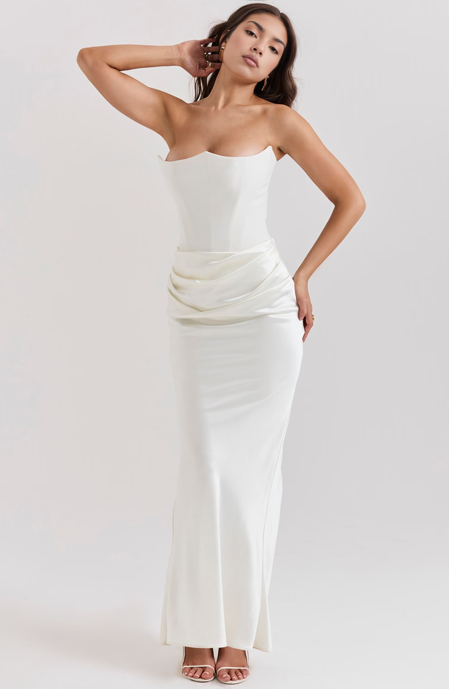 Hera | Elegantes Retro-Einfarbiges Trägerloses Partykleid für Damen