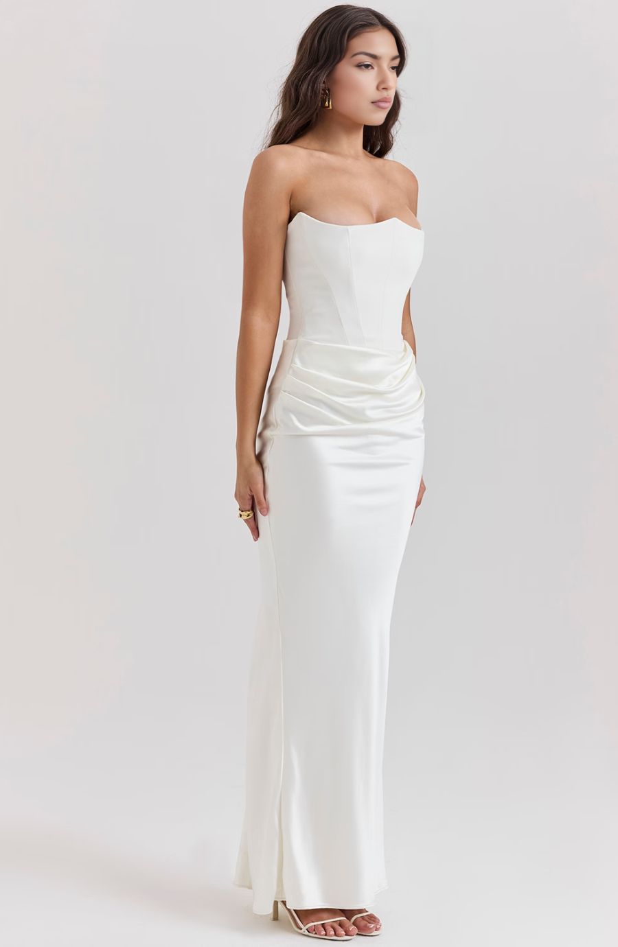 Hera | Elegantes Retro-Einfarbiges Trägerloses Partykleid für Damen