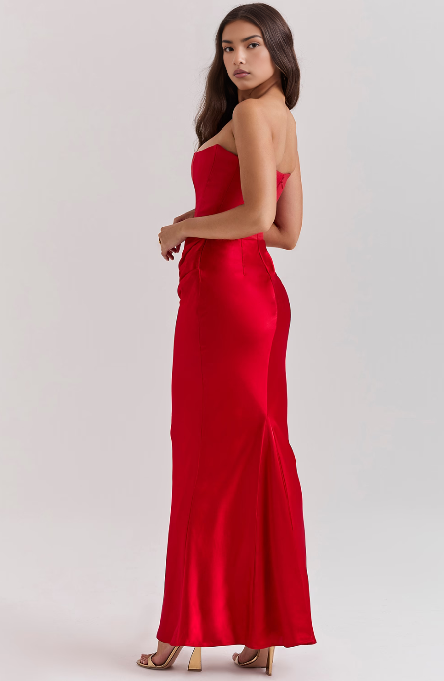 Hera | Elegantes Retro-Einfarbiges Trägerloses Partykleid für Damen