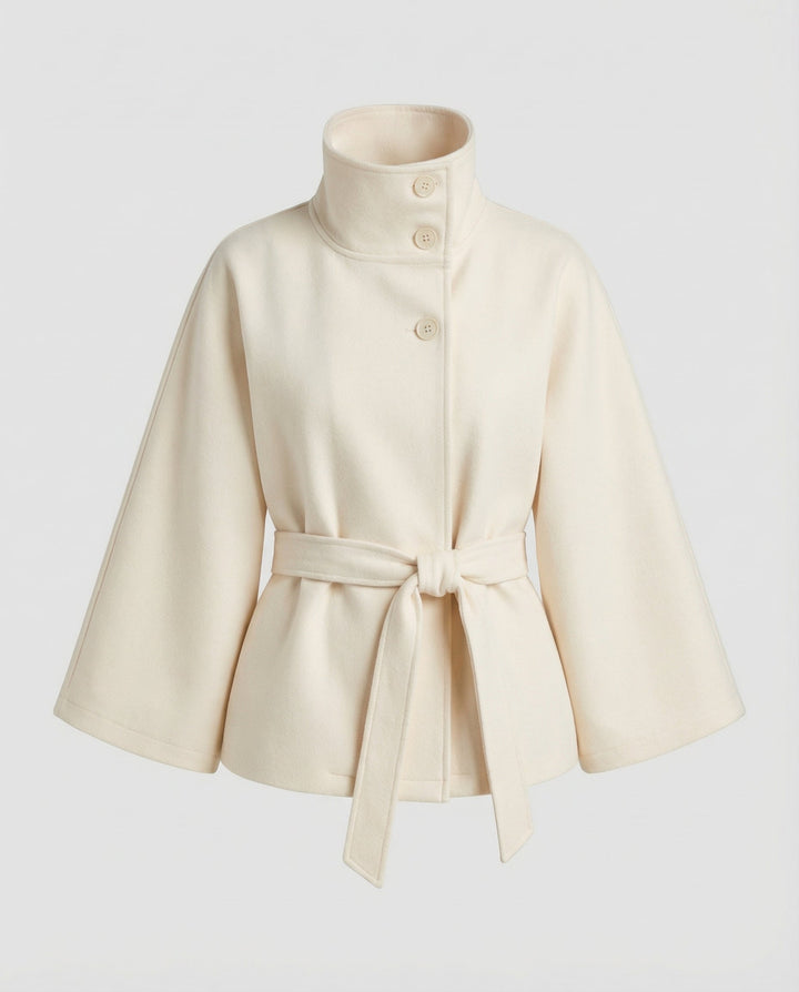 Damen Gürtel-Cape-Jacke