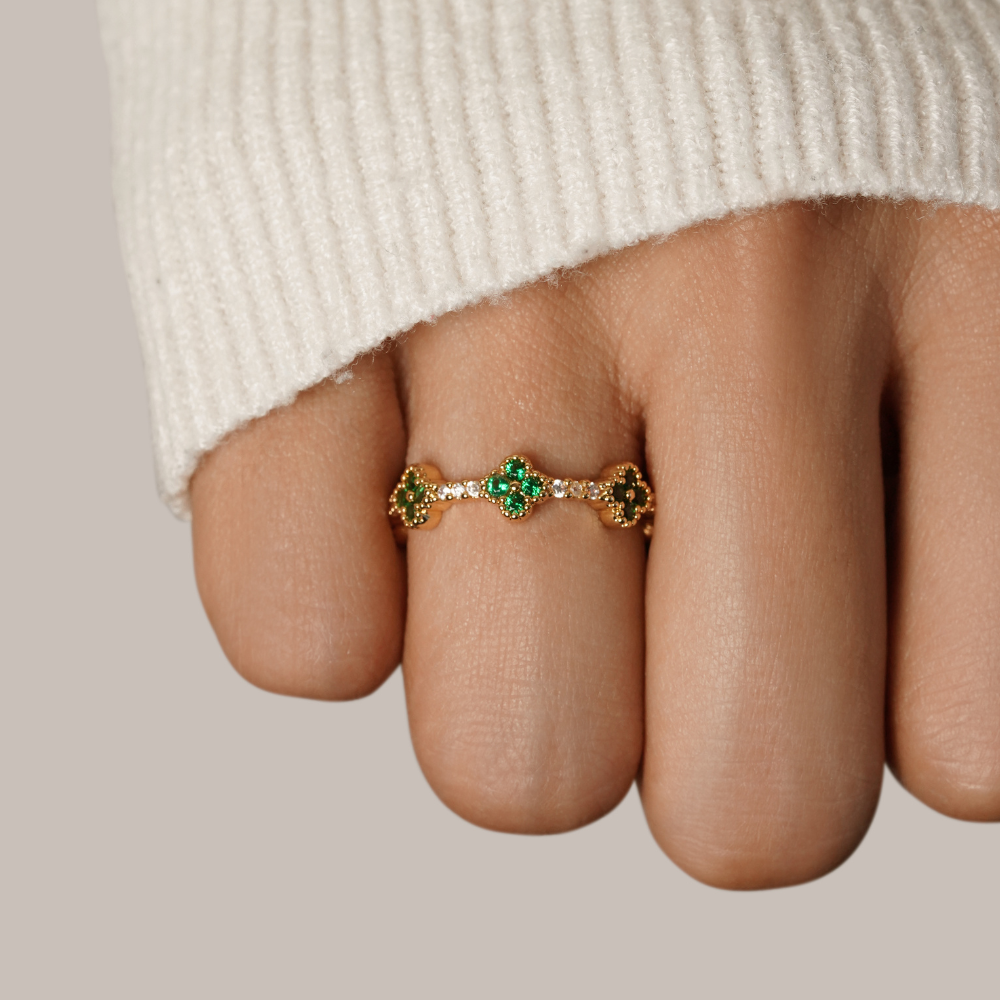 Marisol | Ring aus Kristall in Form eines Kleeblattes für Damen