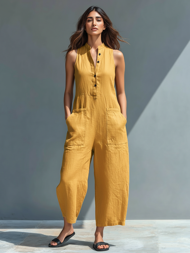 Lucinda | Stilvoller ärmelloser Jumpsuit für Damen mit Rollkragen