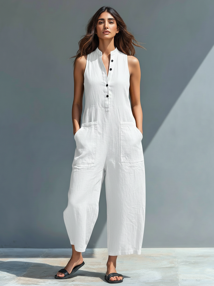 Lucinda | Stilvoller ärmelloser Jumpsuit für Damen mit Rollkragen