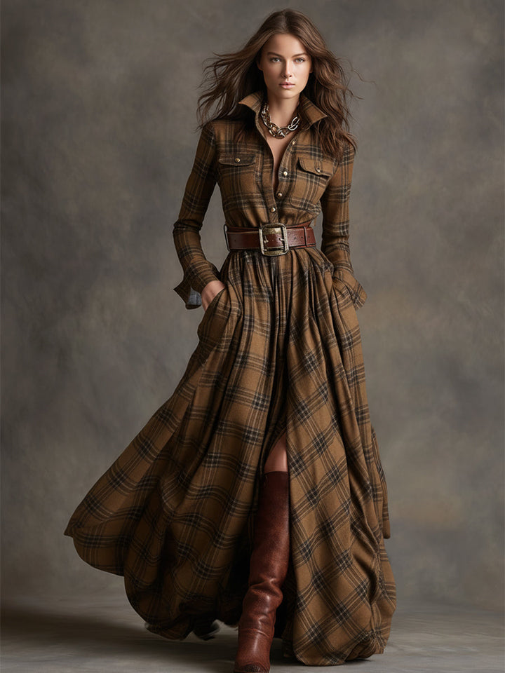 Evelyn | Klassisches, elegantes Hemdkleid für Damen mit langen Ärmeln