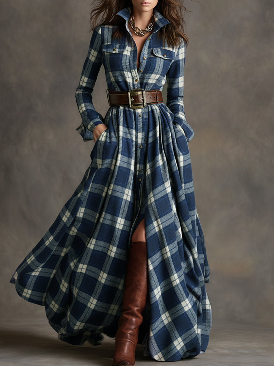 Evelyn | Klassisches, elegantes Hemdkleid für Damen mit langen Ärmeln