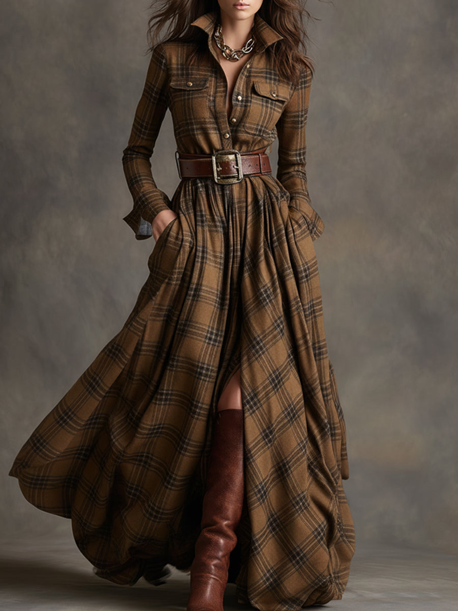 Evelyn | Klassisches, elegantes Hemdkleid für Damen mit langen Ärmeln