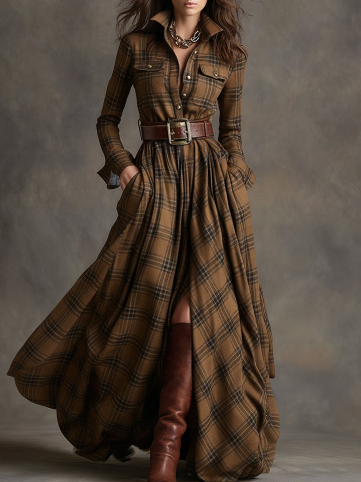 Evelyn | Klassisches, elegantes Hemdkleid für Damen mit langen Ärmeln