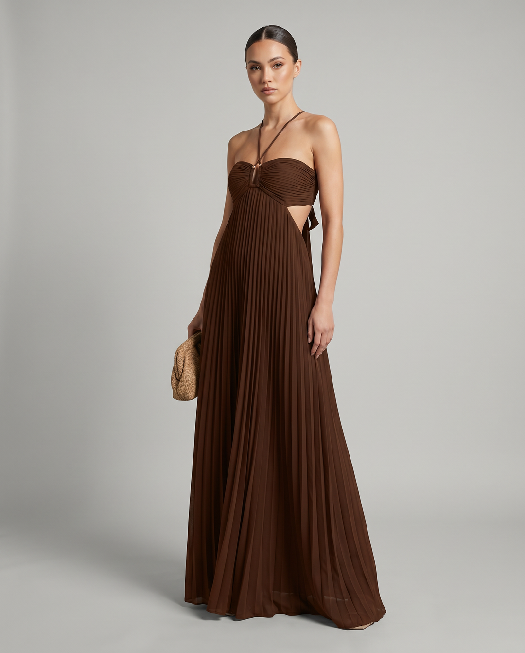 Damen Cut-Out ärmelloses Maxikleid