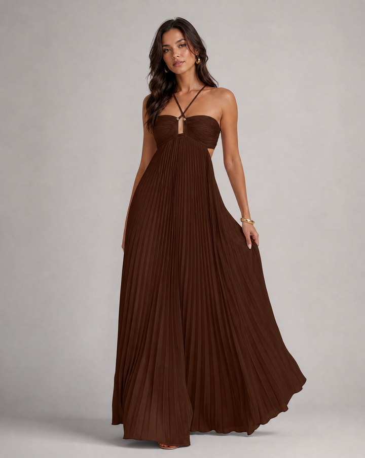 Damen Cut-Out ärmelloses Maxikleid