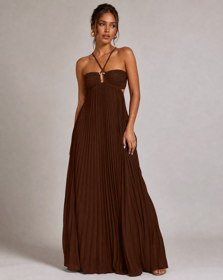 Damen Cut-Out ärmelloses Maxikleid